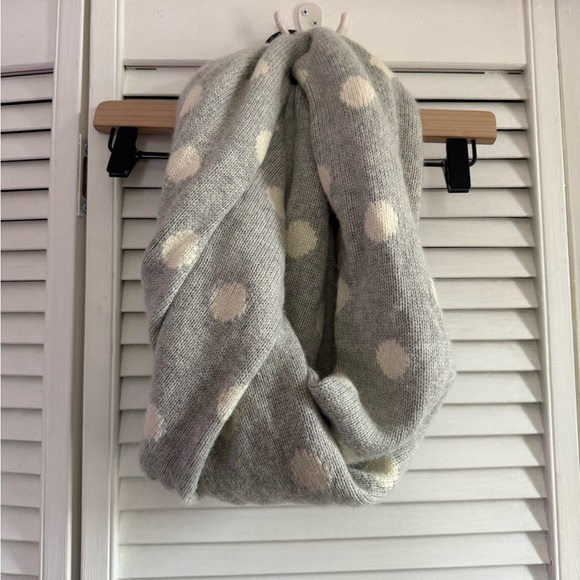 J. Crew Gray and White Polka Dot Infinity Scarf - Picture 3 of 3